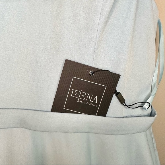 Ieena for Mac Duggal Classic A-Line V-Neck Ballgown Powder Blue Sz12 - Picture 7 of 14